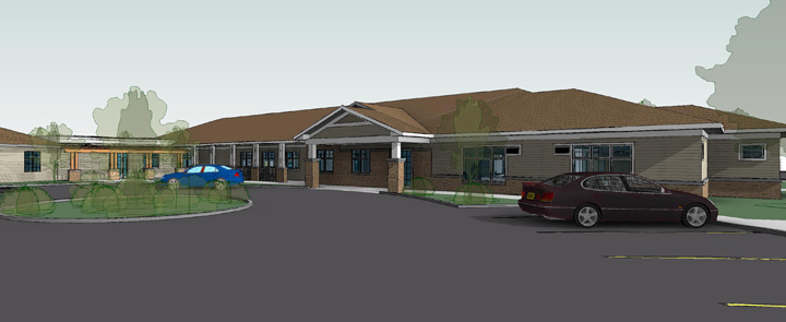 A projected view of the new entrance at Rosalia Gardens.